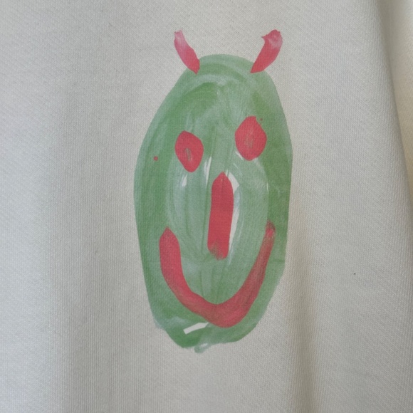 Zara NWT Smiley Graphic Lightweight Long Sleeve VSCO Crewneck Sweatshirt (RARE) - Picture 5 of 11